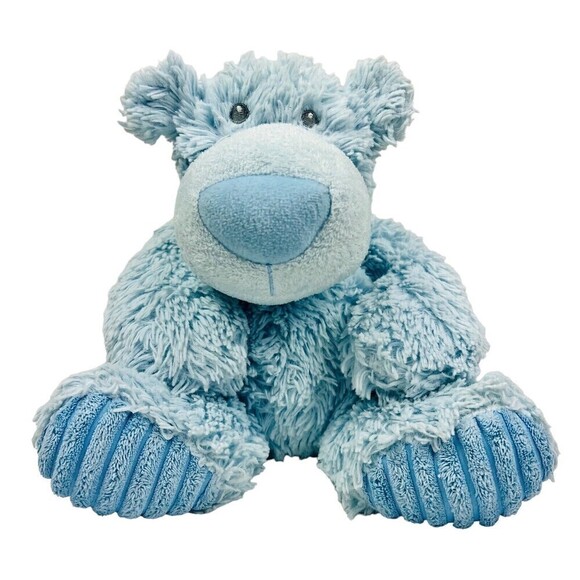 Aurora Baby Light Blue Polar Bear Plush Shaggy Floppy Ribbed Feet Stuffed Animal - Picture 1 of 16